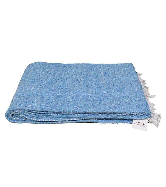 West Path Solid Color Mexican Yoga Blanket Light Blue
