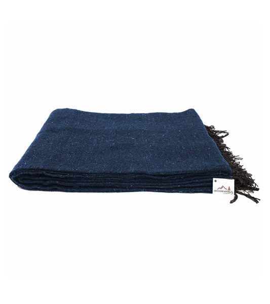 West Path Solid Color Mexican Yoga Blanket Slate Blue